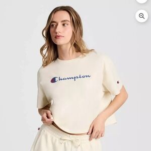 Champion Women's Short Sleeve T-Shirt - Cream Sz Small NWT